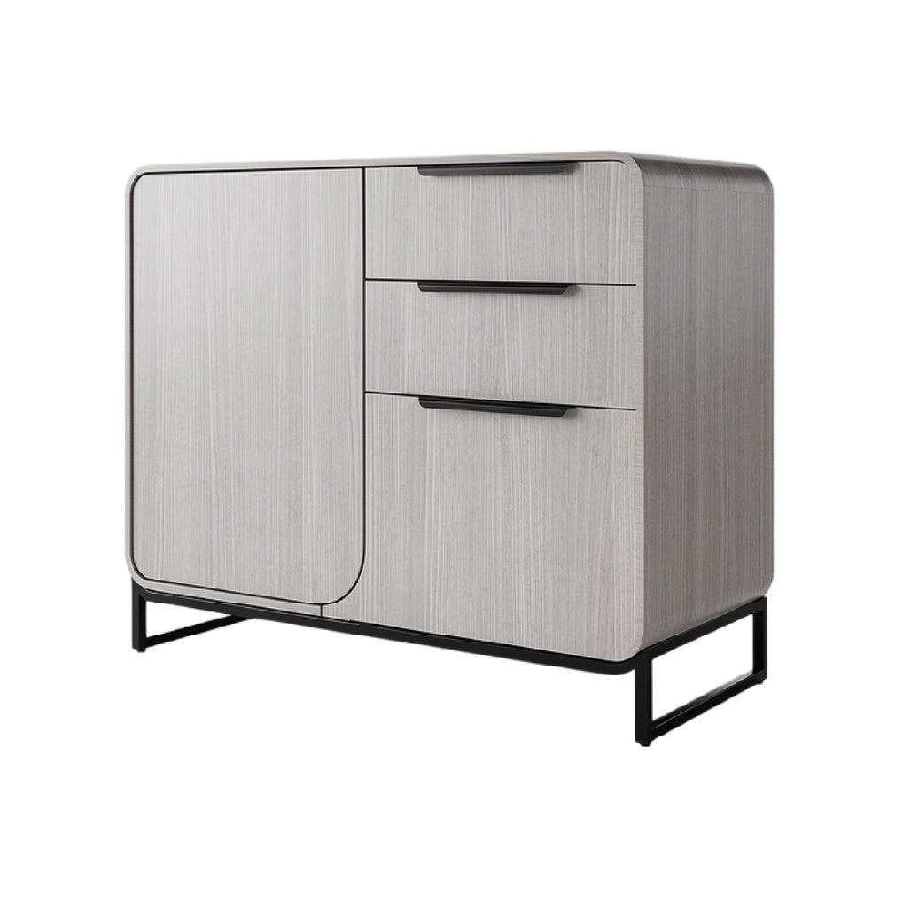 **Nowoczesna komoda drewniana z metalową podstawą – ergonomiczny design i funkcjonalność**